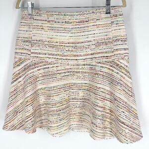 Charlotte Brody Tweed Skirt Cream with Multicolors Size 6
